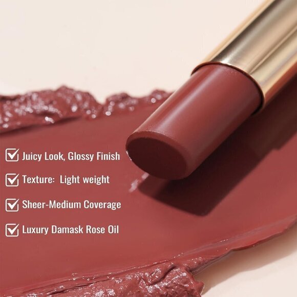 Oulac Moisture Hydrating Tinted Lip Balm Medium Coverage Lipstick Grande Dame 02 - Picture 5 of 5